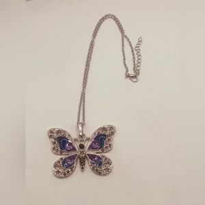 Silver plated Necklace for women butterfly design